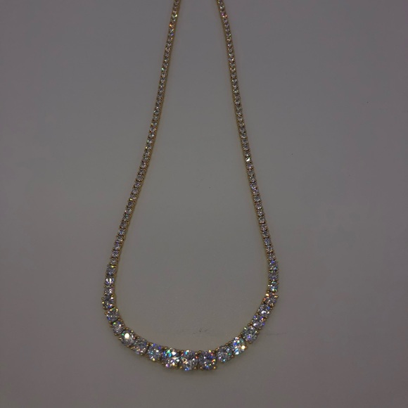 20ct Gradient Tennis Necklace - Picture 7 of 14